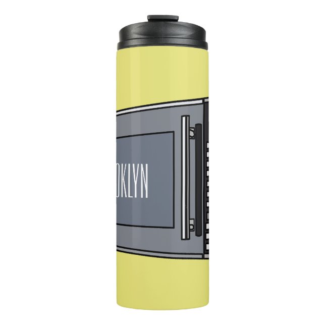 Garrafa Térmica Ilustração de desenho em micro-ondas (Frente)