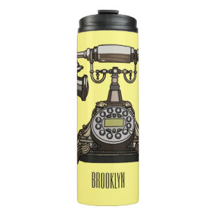 Garrafa Térmica Ilustração de desenho telefônico