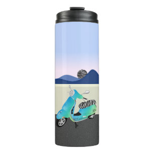 Garrafa Térmica Ilustração de Lua Patinete de Impressão Zebra