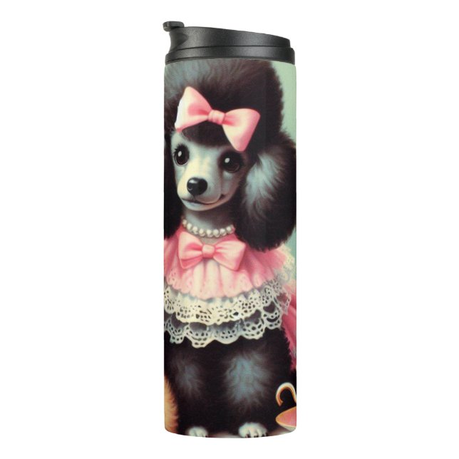 Garrafa Térmica Ilustração de Poodle em Cute (Rotação à direita)