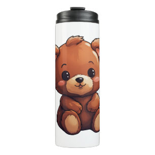Garrafa Térmica Ilustração de urso de desenho animado