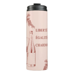 Garrafa Térmica Ilustração de Vinho Engraçado Liberté Égalité Char