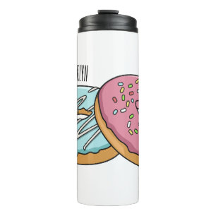 Garrafa Térmica ilustração do desenho animado de rosquinha