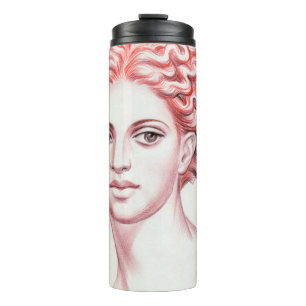 Garrafa Térmica Ilustração do estoque da cabeça da mulher verme