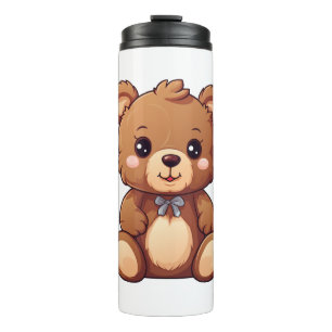 Garrafa Térmica Ilustração do urso de desenho animado