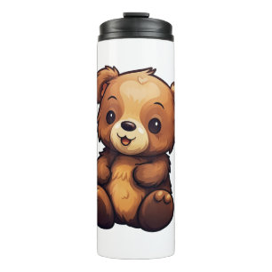 Garrafa Térmica Ilustração do urso de desenho animado