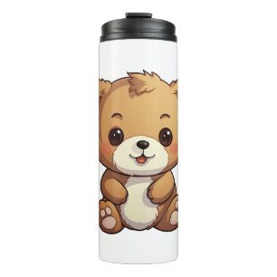 Garrafa Térmica Ilustração do urso de desenho animado