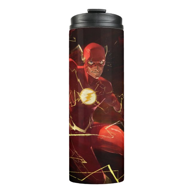 Garrafa Térmica Ilustração Flash de Crise Infinita (Frente)