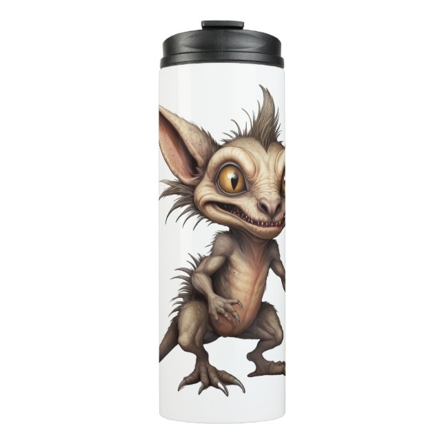 Garrafa Térmica Ilustração Híbrida Chupacabra Gremlin (Frente)