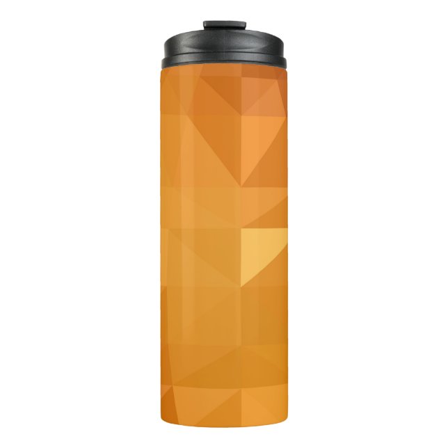 Garrafa Térmica Ilustração poligonal cor de laranja claro, que con (Frente)