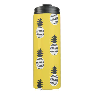 Garrafa Térmica Ilustração sem costura do Vintage Pineapple