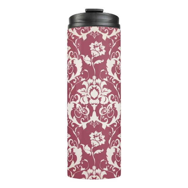 Garrafa Térmica Ilustração. Textura de luxo. Barroco, costura Dama (Frente)