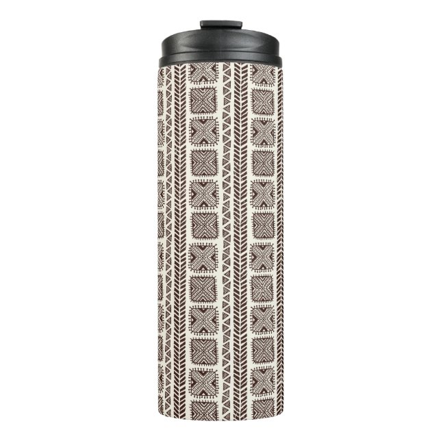 Garrafa Térmica Ilustração tribal sem descontinuidades (Frente)