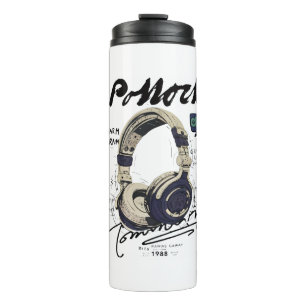 Garrafa Térmica Ilustração Urbana de Headphone Retro Vibe