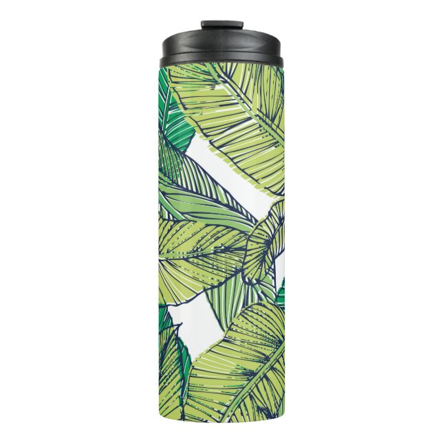 Garrafa Térmica ilustração/vinheta da ilha tropical (Frente)