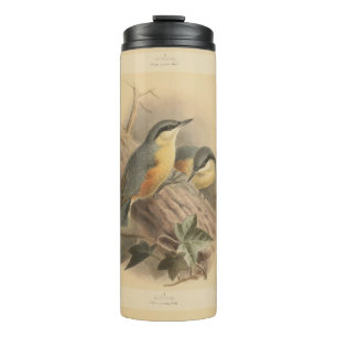 Garrafa Térmica Ilustração Vintage de Nuthatch