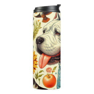 Garrafa Térmica Ilustração Vintage Dogo Argentino