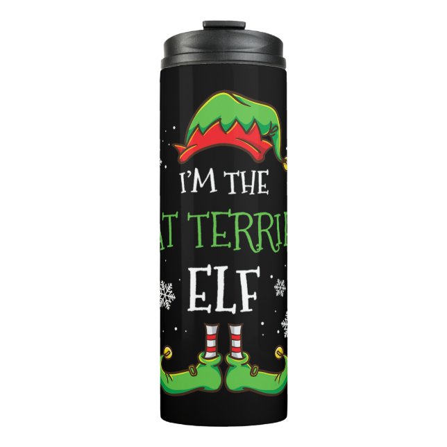 Garrafa Térmica Im O Rat Terrier Elf Christmas (Frente)