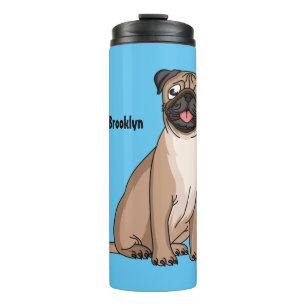 Garrafa Térmica Imagem de desenho animado de cachorro feliz e engr