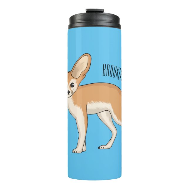 Garrafa Térmica Imagem de desenho animado de fennec fox (Frente)