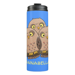 Garrafa Térmica Imagem de desenho animado de uma coruja de bebê b