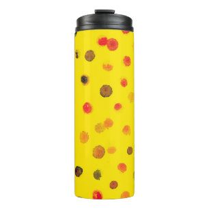 Garrafa Térmica imagem desenhada à mão com pontos multicolores ati