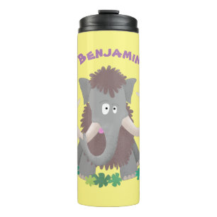 Garrafa Térmica Imagem engraçada de desenho animado de mamute