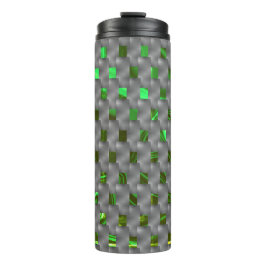 Garrafa Térmica Imagem verde sob placas de cinza, quadrada oblonga