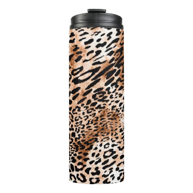 Garrafa Térmica Impressão Afro-Leopardo Invisível (Frente)