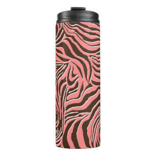 Garrafa Térmica Impressão animal, padrão de zebra uniforme.