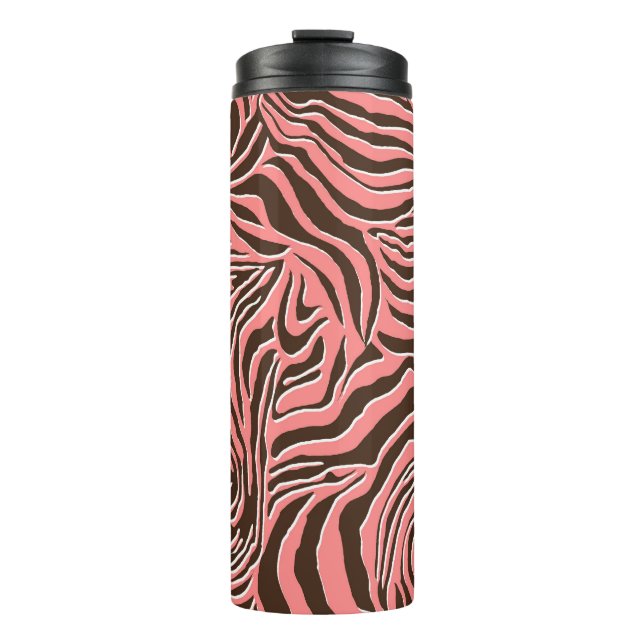 Garrafa Térmica Impressão animal, padrão de zebra uniforme. (Frente)