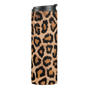 Garrafa Térmica Impressão Animal Preto-Leopardo Amarelo-Laranja-Pr