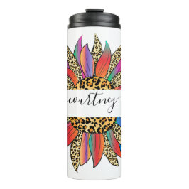 Garrafa Térmica Impressão arco-íris e leopardo personalizada