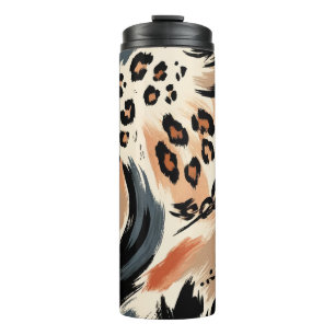 Garrafa Térmica Impressão de animal exótico pintado abstrato leopa
