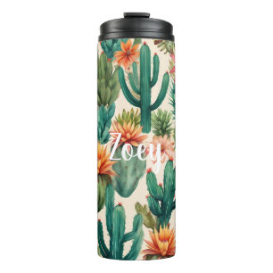 Garrafa Térmica Impressão de arte boho personalizada do deserto