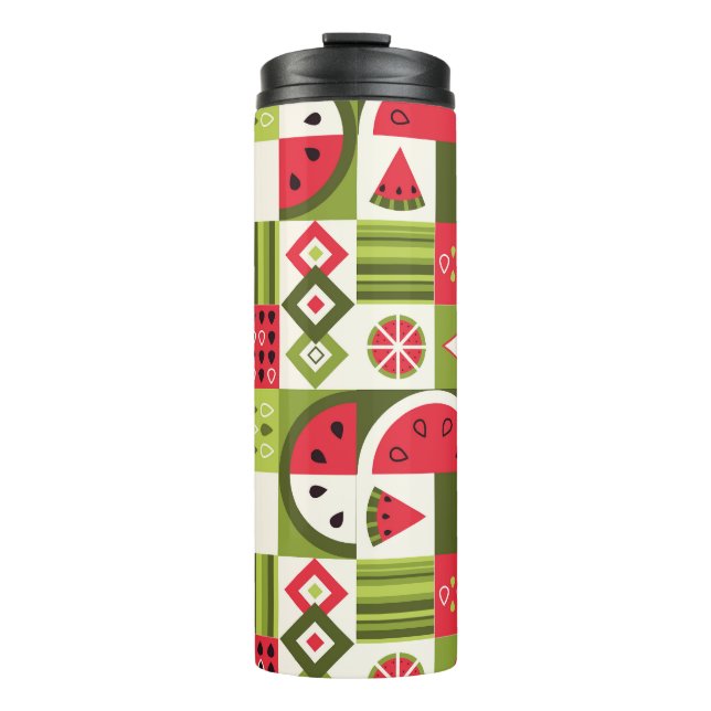 Garrafa Térmica Impressão de Arte de Elementos de Melancia Decorat (Frente)