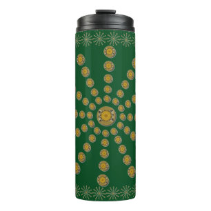 Garrafa Térmica Impressão de Bolinhas de girassol Legal africano