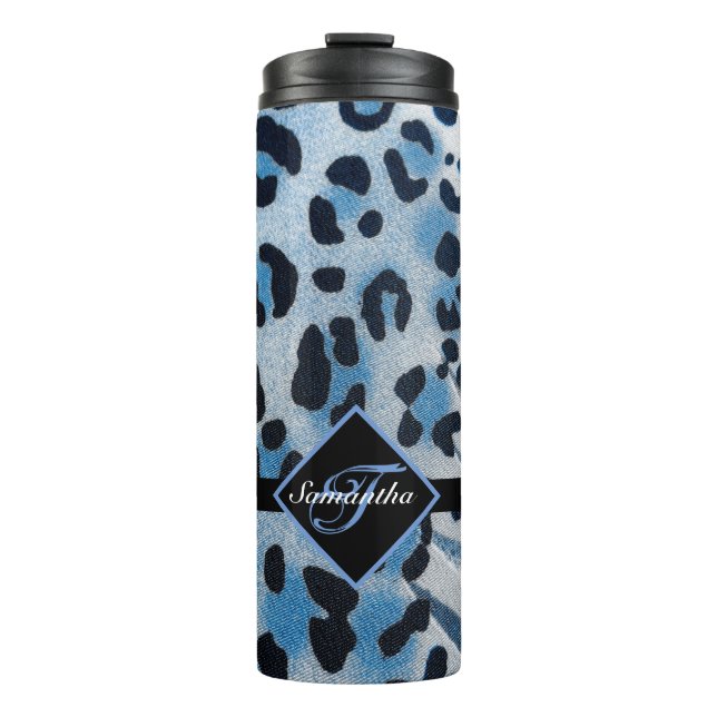 Garrafa Térmica Impressão de Leopardo Monogramada (Frente)