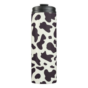 Garrafa Térmica Impressão de padrão de vaca preto e branco