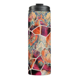 Garrafa Térmica impressão digital padrão têxtil papel de parede co