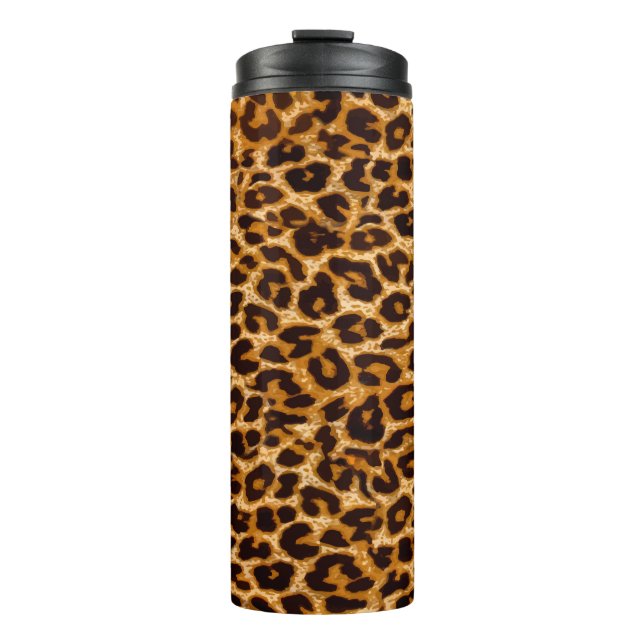 Garrafa Térmica Impressão leopardo, impressão de guepardas, rosa,  (Frente)