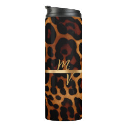 Garrafa Térmica Impressão Leopardo Monograma e Tendy