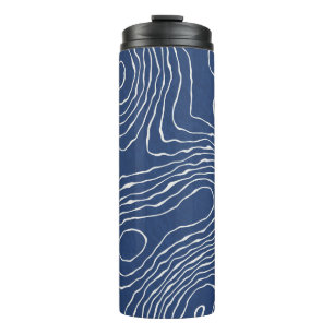 Garrafa Térmica Impressão Orgânico Topográfico da Linha da Terra.