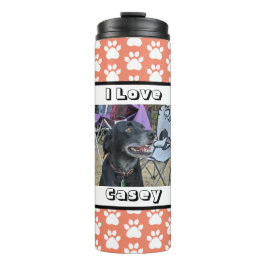 Garrafa Térmica Impressão personalizada de foto de folha e pata