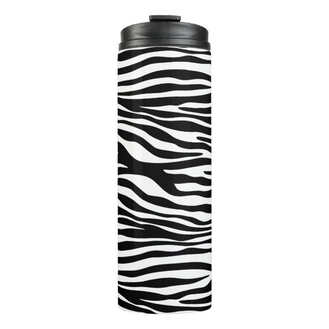 Garrafa Térmica Impressão Zebra, Banhas Zebra, Preto E Branco (Frente)