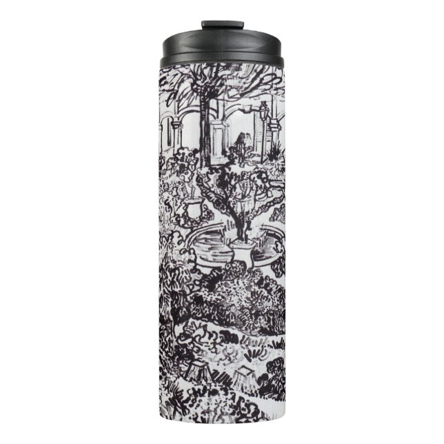 Garrafa Térmica Impressionismo Vincent Van Gogh Garten des Hospita (Frente)