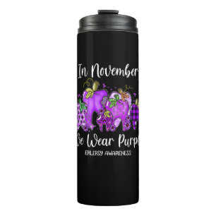 Garrafa Térmica In November We Wear Purple Tooth Pumpkin Epilepsy