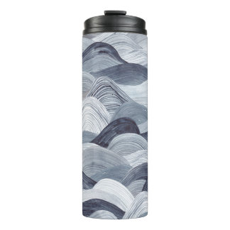 Garrafa Térmica Indigo Watercolor Wave Sem Vista