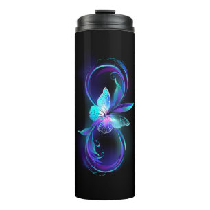 Garrafa Térmica Infinidade brilhante com borboleta mágica