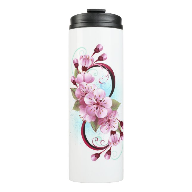 Garrafa Térmica Infinidade com Flores de Flor Sakura (Frente)